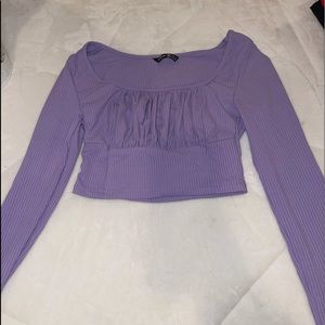 Ribbed long sleeve crop top